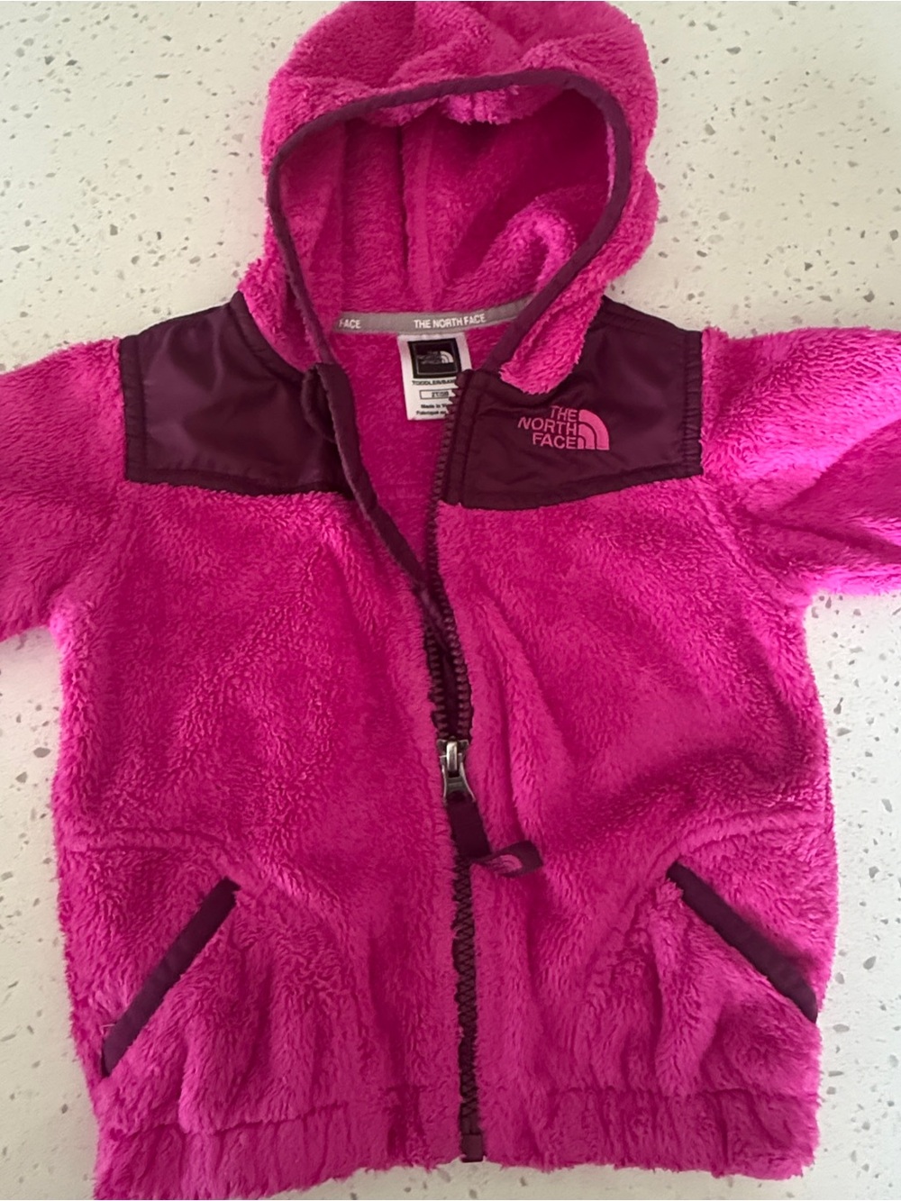 The North Face Girls Pink Fleece Hooded Jacket